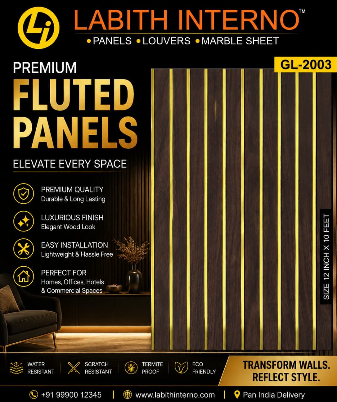 Fluted Panels premium interior finish